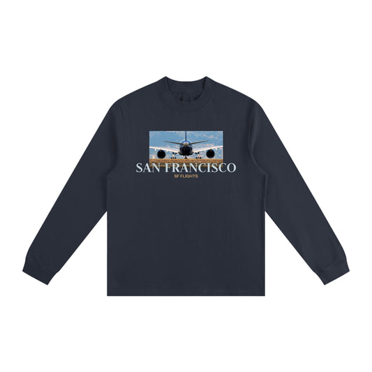 Essential Non-Shrink Mock Neck Sweatshirt — Ready for Departure at SFO Airport