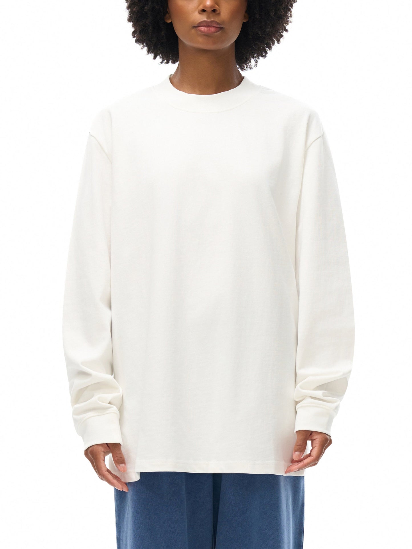 Essential Non-Shrink Mock Neck Sweatshirt — Ready for Departure at SFO Airport