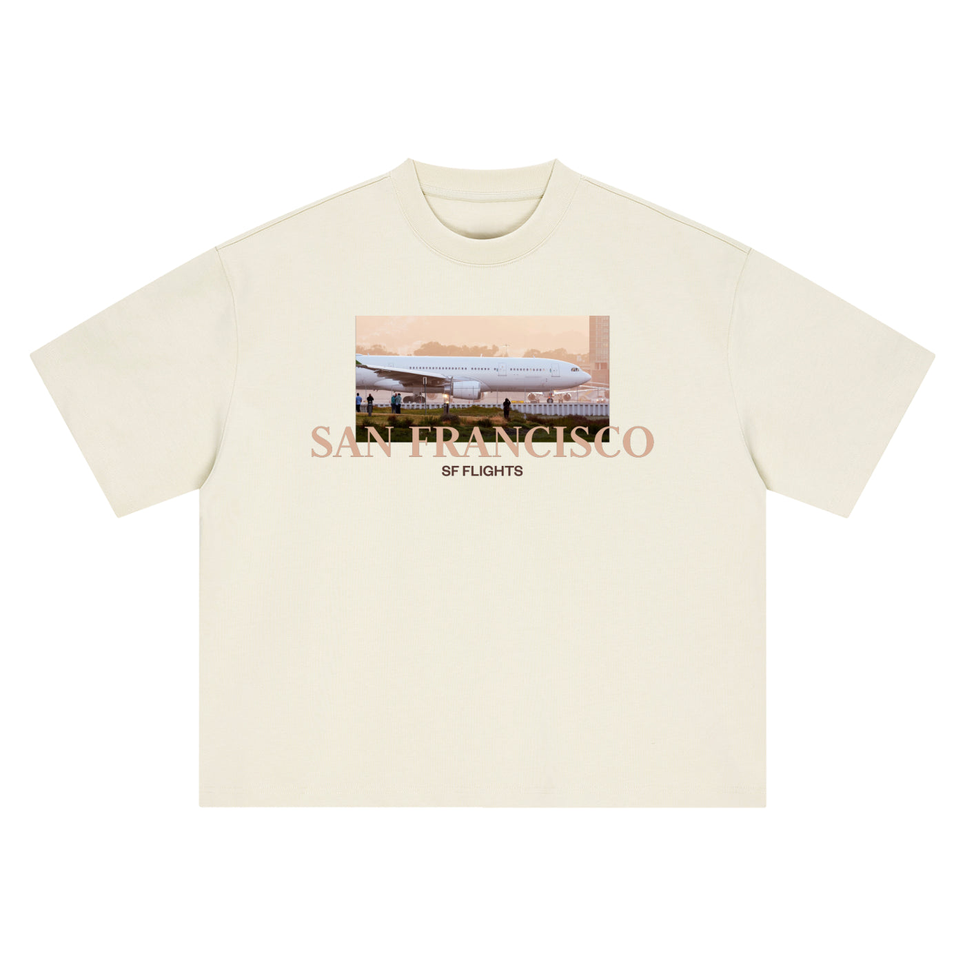 Boxy Oversized T-Shirt — A330 Golden Hour at SFO