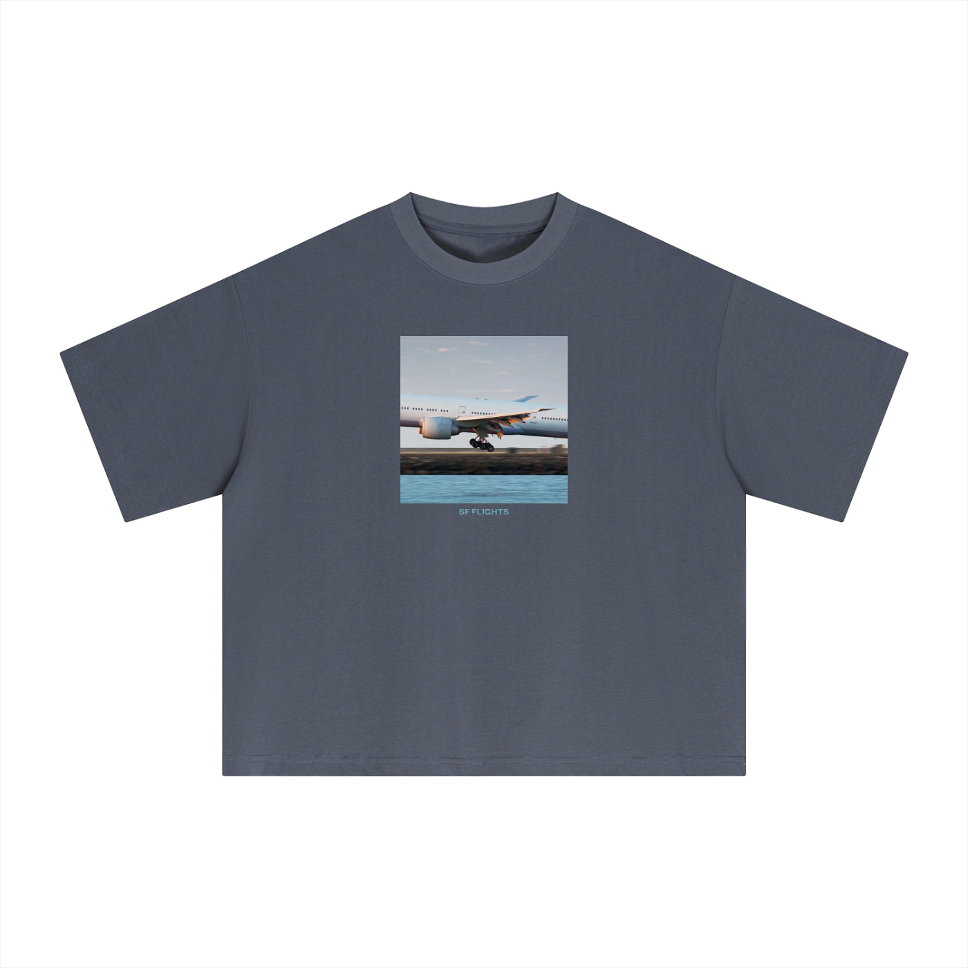Essential Sorona Boxy T-Shirt — SFO Heavy 777 Approach
