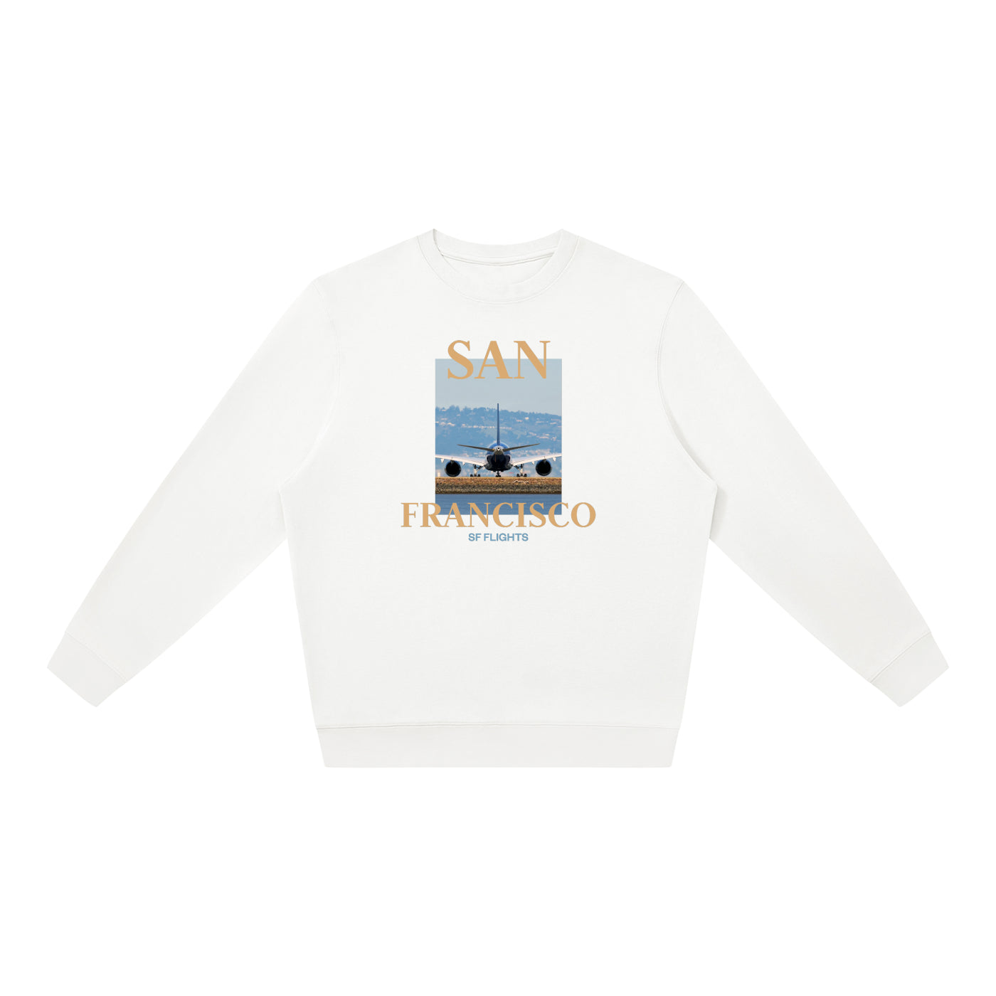 Unisex Oversized Crewneck Sweatshirt — A350 at San Francsico Airport