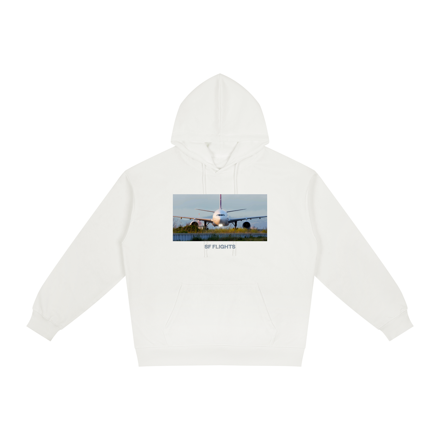 Relaxed Fit Hoodie — A330 Taxiing at SFO After Landing