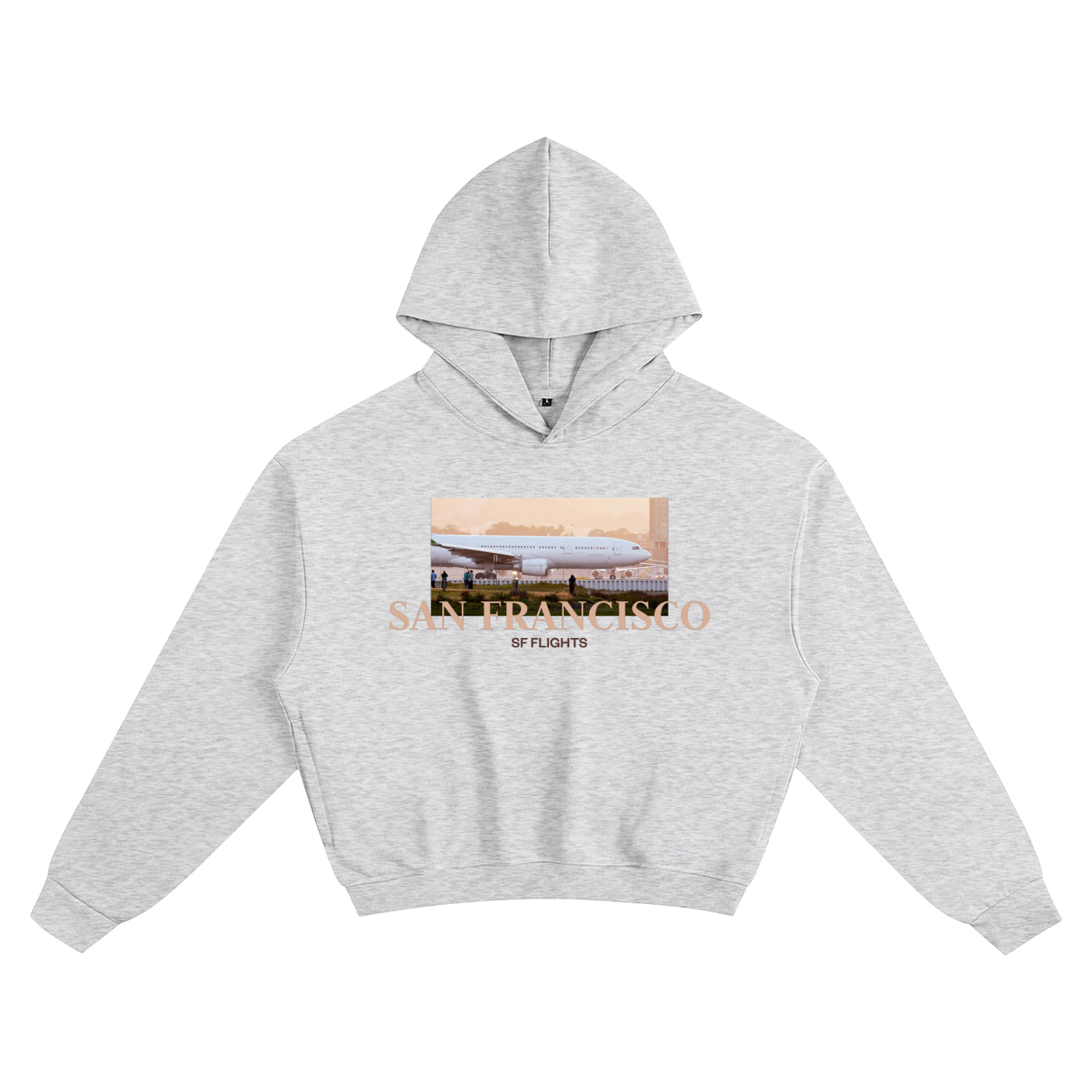 Unisex Cotton Cropped Hoodie — A330 Golden Hour Departure