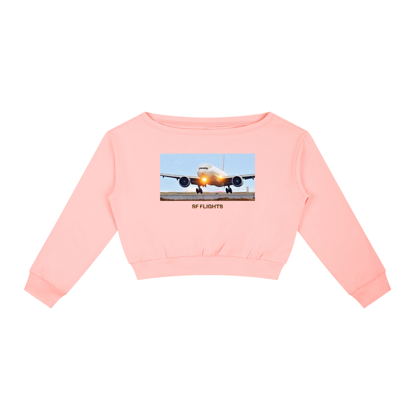 Women’s Off-Shoulder Sweatshirt — SFO Reverse Ops Landing