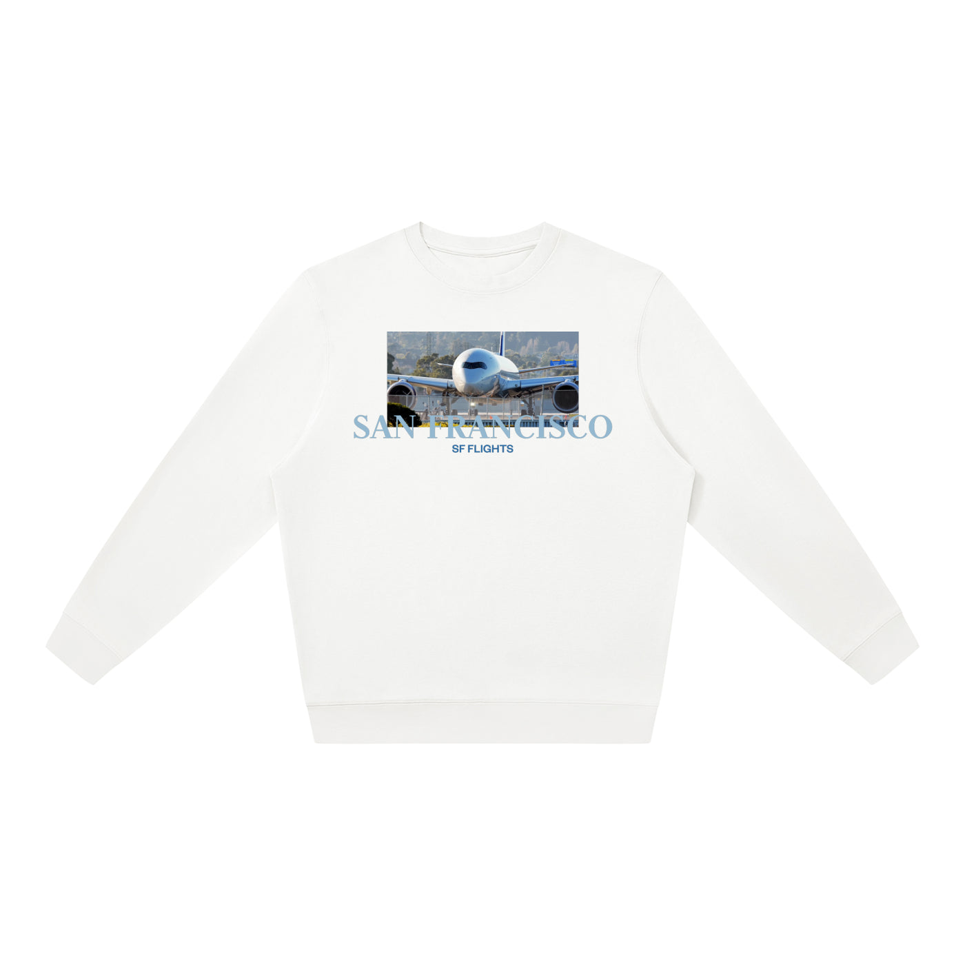 Unisex Oversized Crewneck Sweatshirt — SFO Plane Spotting Print