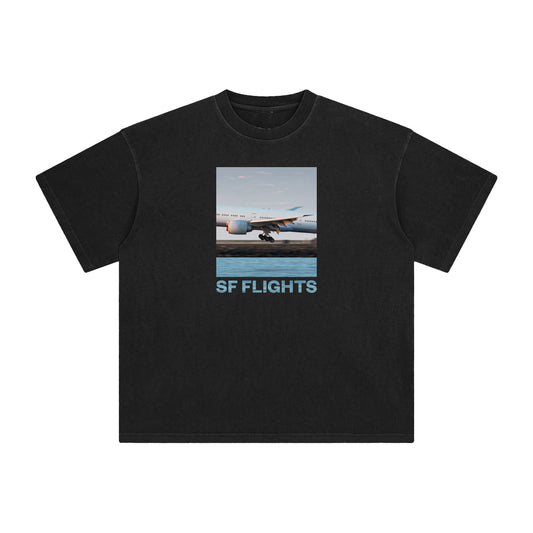 Enzyme Washed T-Shirt — 777 Final Approach at SFO