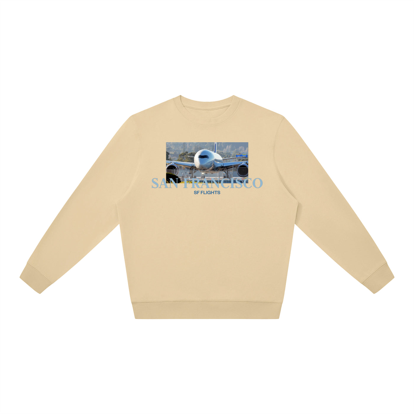 Unisex Oversized Crewneck Sweatshirt — SFO Plane Spotting Print