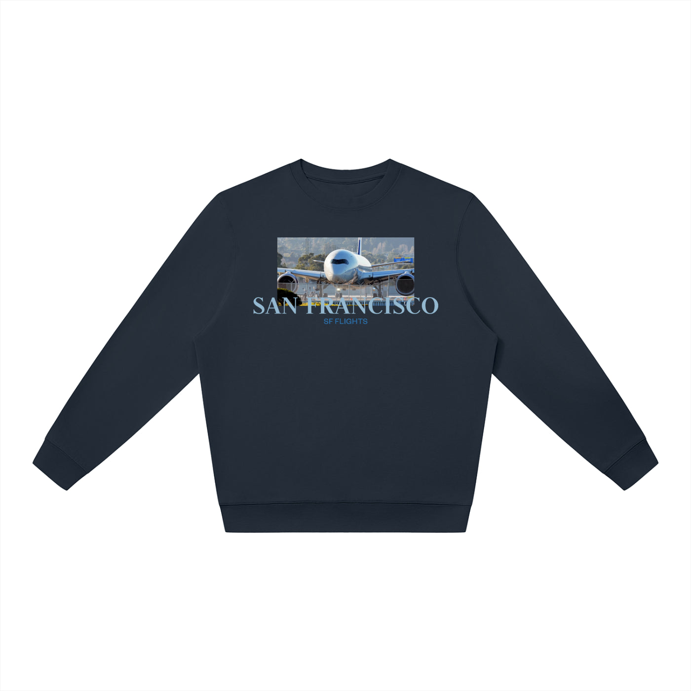 Unisex Oversized Crewneck Sweatshirt — SFO Plane Spotting Print