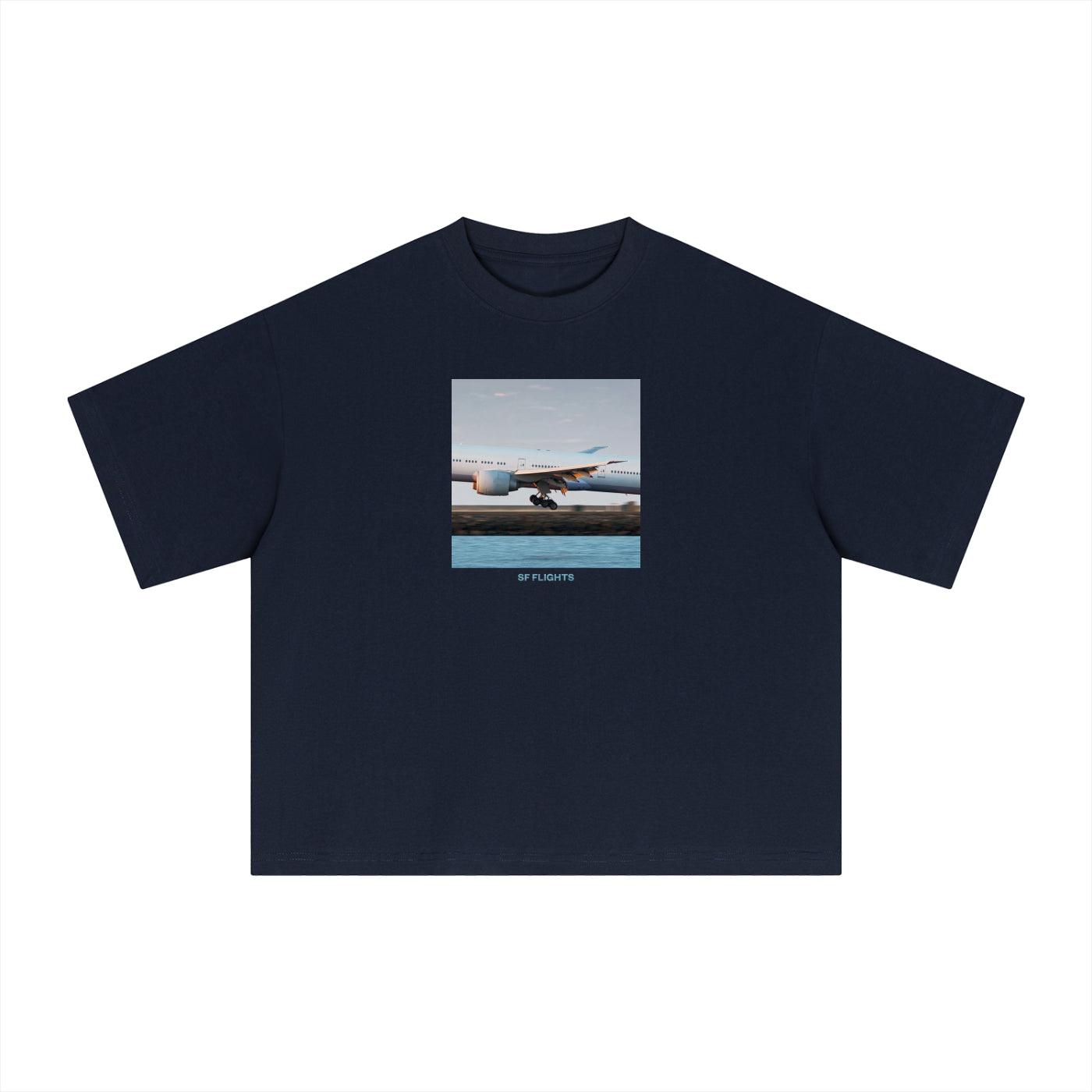 Essential Sorona Boxy T-Shirt — SFO Heavy 777 Approach