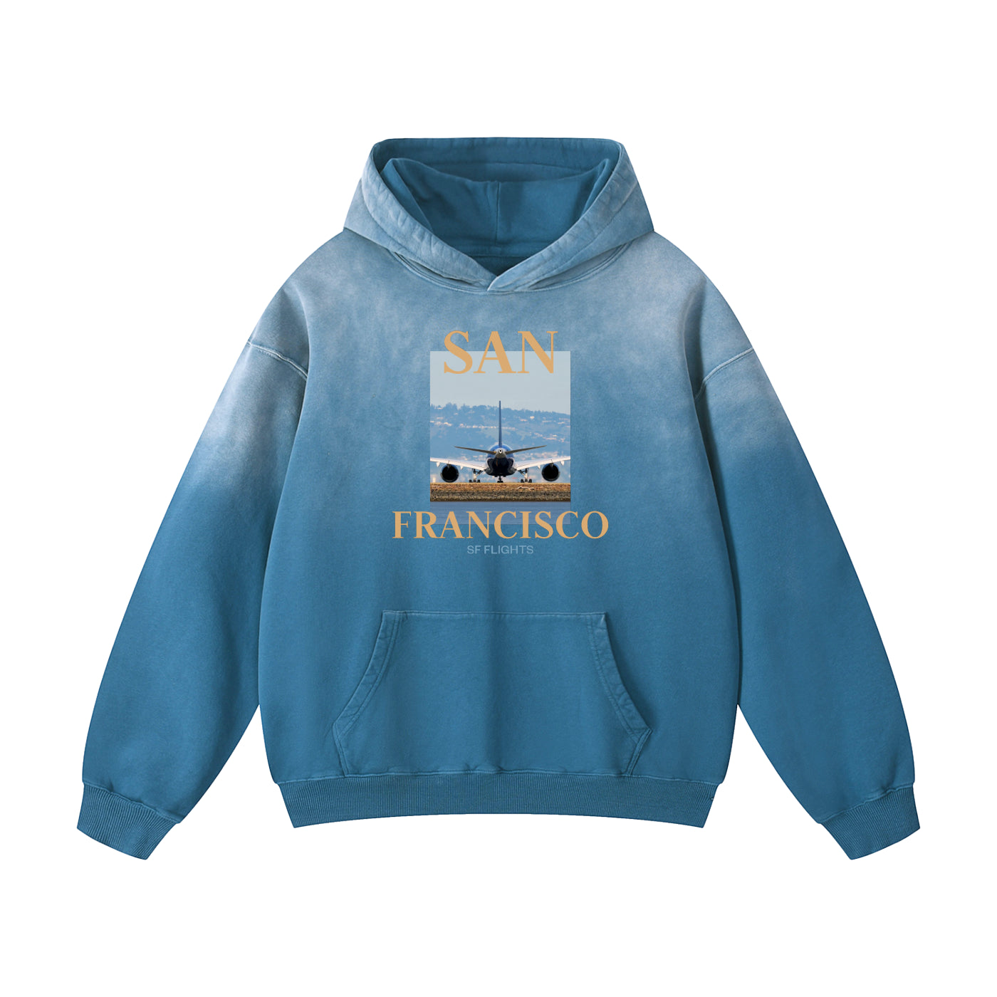 Heavyweight Sunfade Oversized Hoodie — A350 Ready for Departure