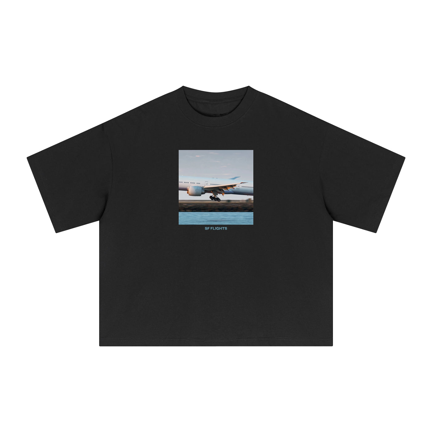 Essential Sorona Boxy T-Shirt — SFO Heavy 777 Approach