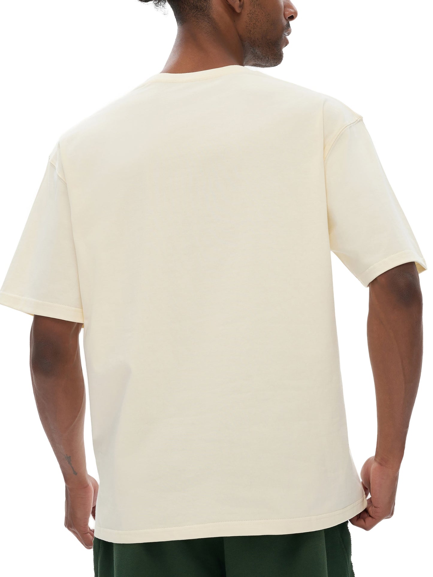 Heavyweight Drop Shoulder Cotton T-Shirt — A350 Taxiing at SFO