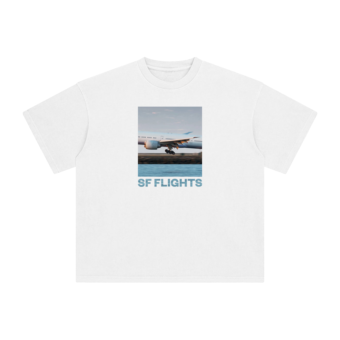Enzyme Washed T-Shirt — 777 Final Approach at SFO