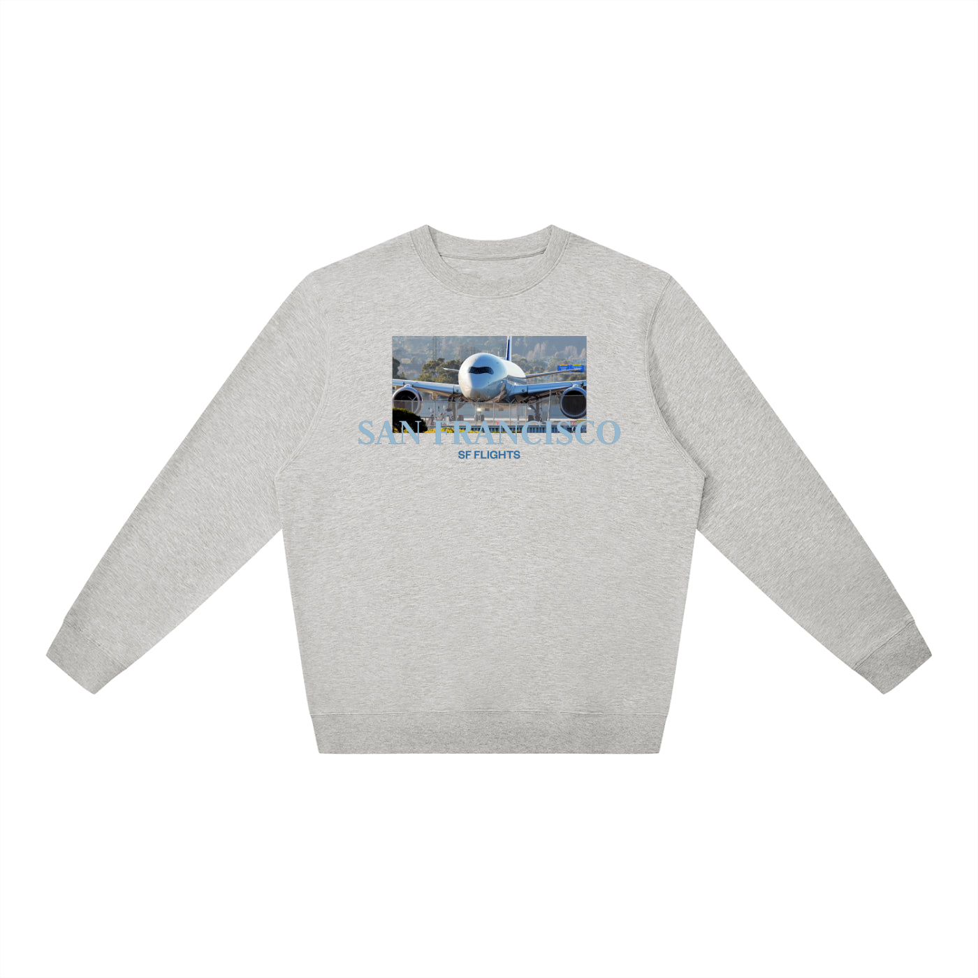 Unisex Oversized Crewneck Sweatshirt — SFO Plane Spotting Print