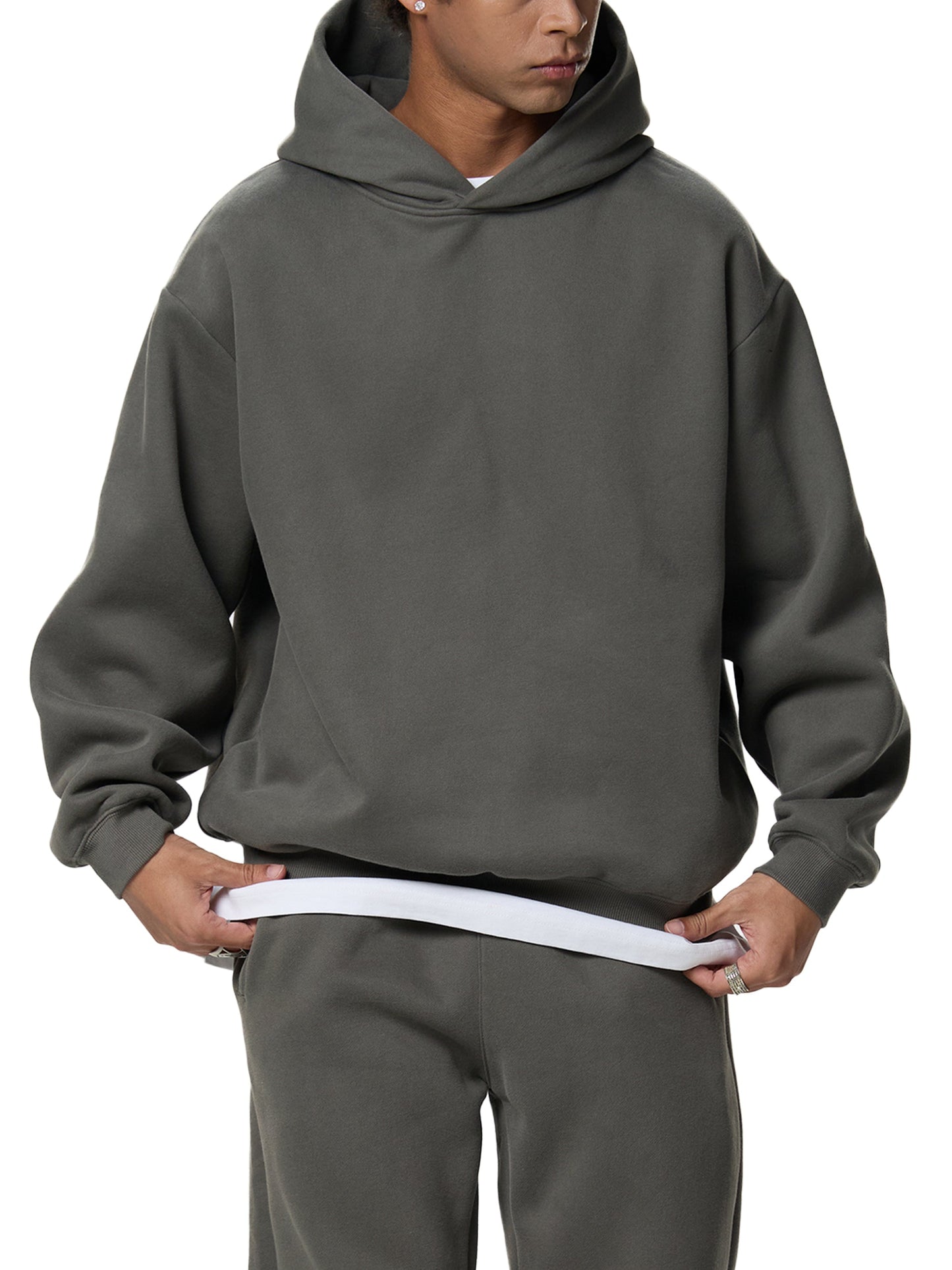 Fleeced Boxy Hoodie — A350 Taxiing at San Francisco Airport